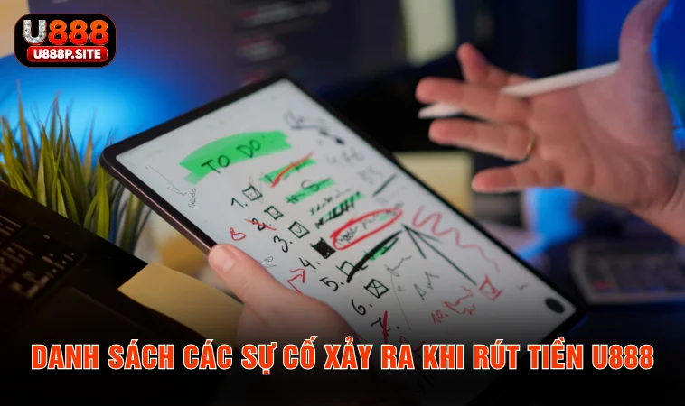 Danh sách các sự cố xảy ra khi rút tiền U888